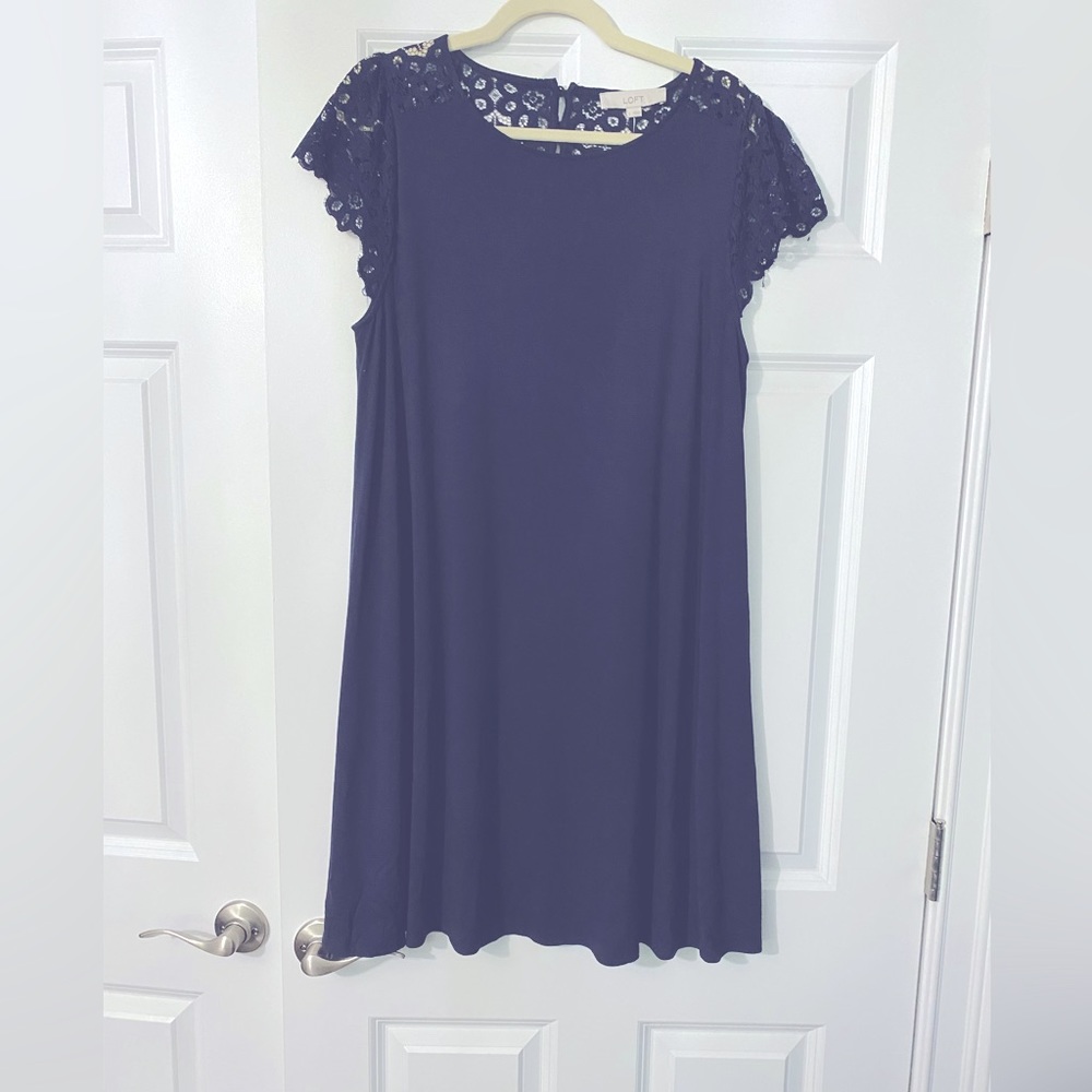 NWT LOFT Navy Swing Dress
